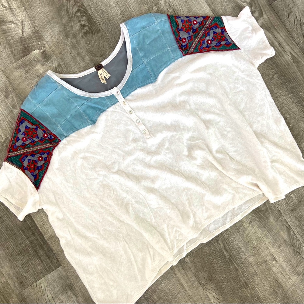 Free People Oversized Embroidered T-Shirt